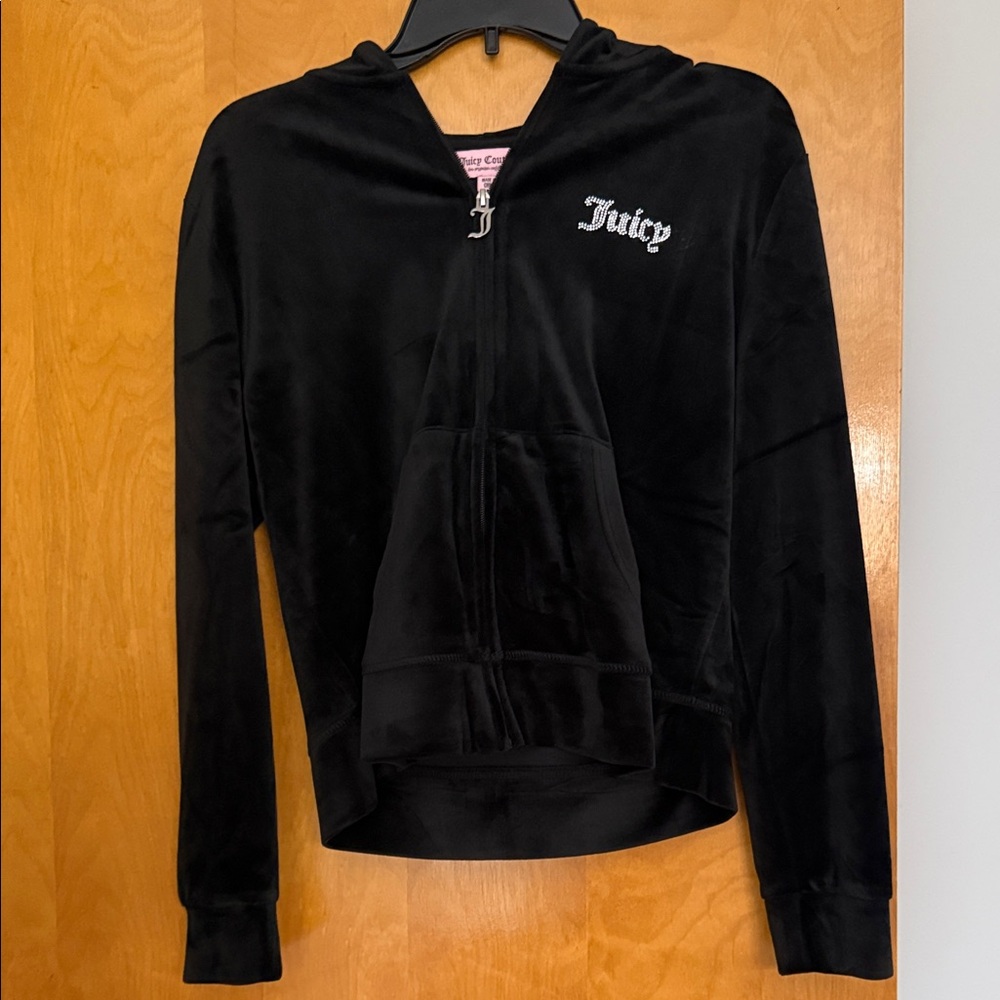 NWOT Juicy Couture Black Velour Set - pants - medium top - large - NEVER WORN - Picture 2 of 9